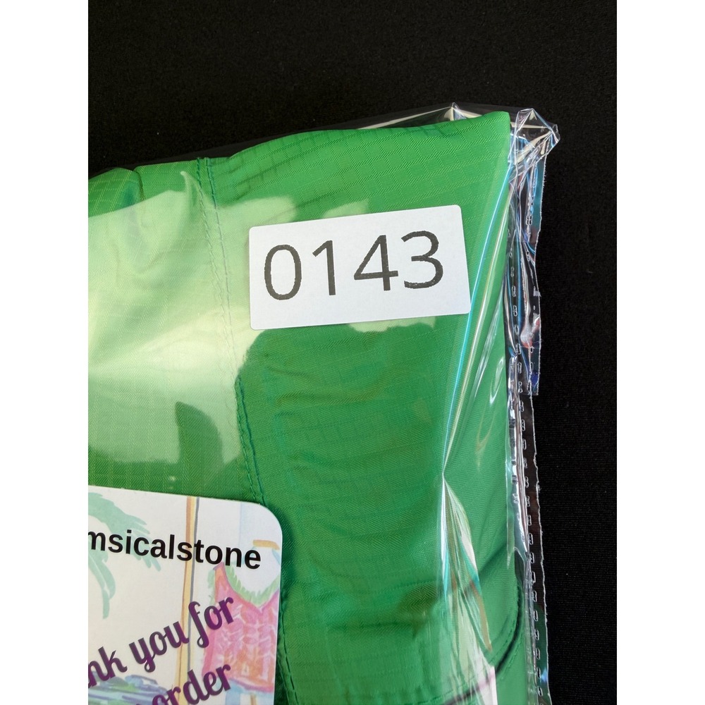 LL Bean Stowaway Rain Jacket Womens Medium Green Ripstop Hooded Gorpcore Outdoor - Picture 14 of 14